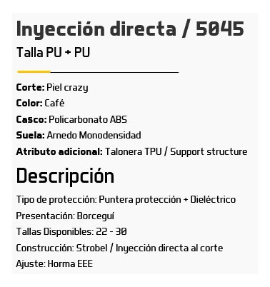 Imagen 6 de 6 de Bota Industrial Armada Mod 5045 (150) Inyectada, Dielectrico