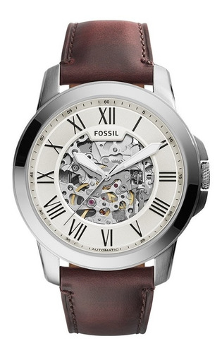 Reloj Fossil Automatico Me3099 Grant Hombre Cuero Café