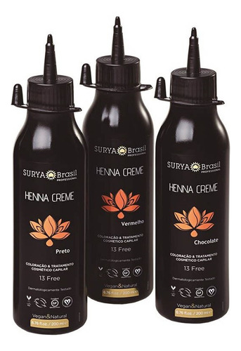 Tinta Henna Crema Profesional Surya 200 Ml Castaño Dorado Pr