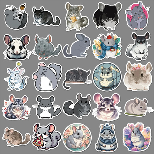 50 Chinchillas -1246 - 50 Pegatinas Totoro Sudamericanas
