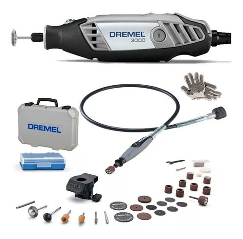 Minitorno Dremel 130w Serie 3000 30 Accesorios + Guantes