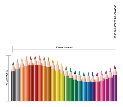 Imagem 6 de 7 de Adesivo Parede Infantil Lápis De Cor Onda Colorida