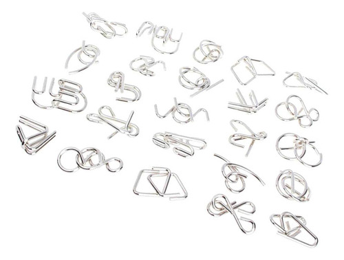 24 Piezas Anillo Chino Puzzle Artesanías De Metal Juguetes