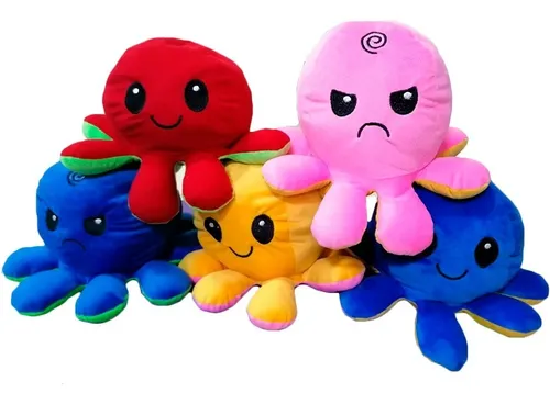 Pulpo Reversible Pulpito Peluche Grande 30cm Perfumado