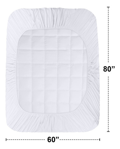 Protector De Colchon Blanco Mullido Como Almohada Queen Size