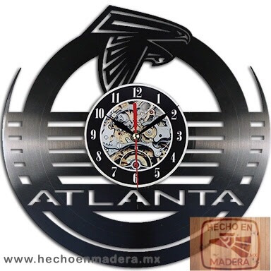 Reloj Corte Laser 1181 Atlanta Falcons Logo Sobre Escudo