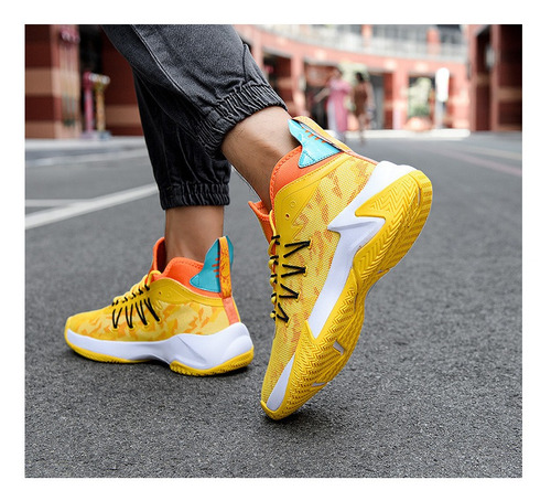 Imagen 9 de 10 de Zapatillas De Baloncesto Transpirables Con Absorción De Impa
