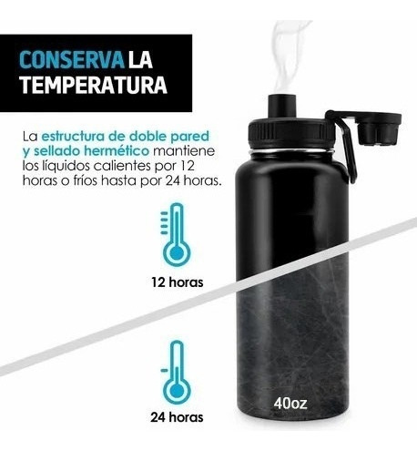 Botella Agua Fría Caliente 1 L Termo Inoxidable