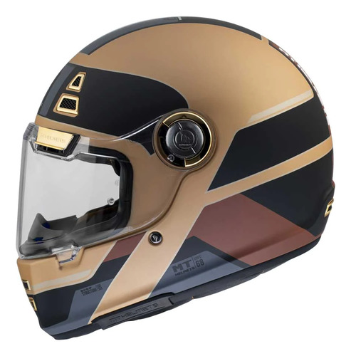 Casco Moto Retro Mt Helmets Jarama 68th Vintage Ece R22.06 Gold Mate 68th C9 M