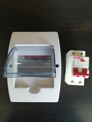 Imagen 1 de 2 de Disyuntor Diferencial Riel Interruptor Gfci Fuga Ducha +caja
