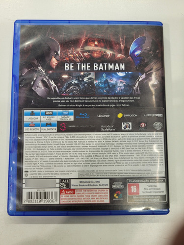 Ps4 Batman: Arkham Knight Físico Ps4 Batman: Arkham Knight (Usado)