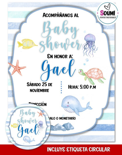 Invitación Digital Para Baby Shower Niño