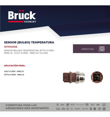 Bulbo Sensor Temperatura Jetta 1999 2.0 8v 357919369e