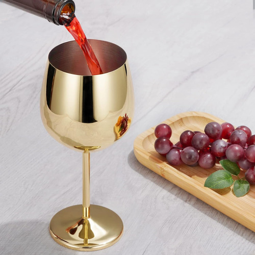 Lifecapido Juego De 2 Copas De Vino De Acero Inoxidable, ...