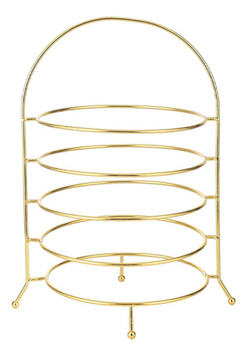 Elegante Soporte Para Tartas Para Fiestas Y 5 Capas De Oro