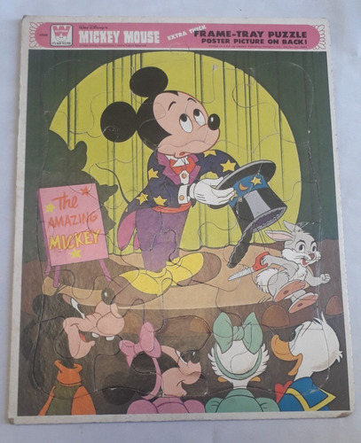 Rompecabezas Antiguo * Mickey Disney * Frame Tray Unico Raro