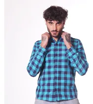 Comprar Camisa Hombre Entallada Escocesa Cuadros Vs Colores Talles