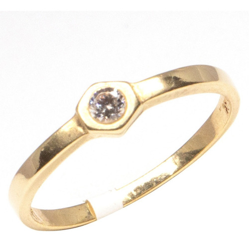 Anillo De Compromiso De Oro 14k Circonia Central 