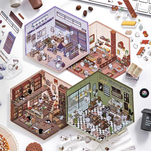 Pegatinas 3d Con Escenas De Cabina Para Niños En Miniatura