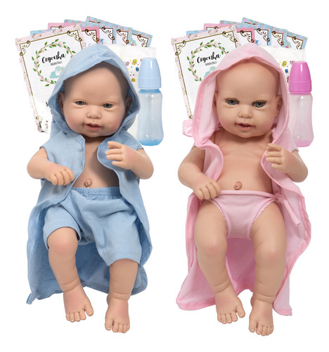 Bebe Reborn Casal Gêmeos Corpo De Silicone Imediato