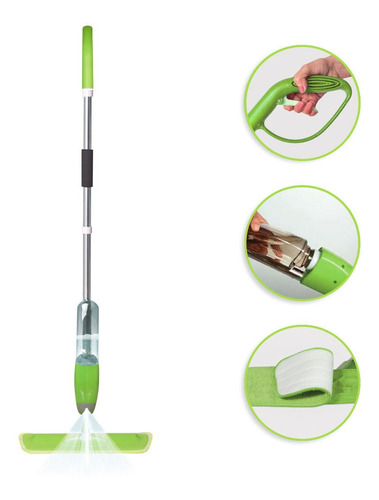 Trapeador Piso Spray Mop Con Rociador Con 2 Paños