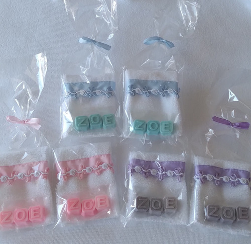 Toallita Con Cinta Decorativa Mas 3 Jabónes De Letras