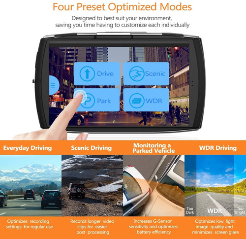 Imagen 3 de 7 de Z Edge Dual Dash Cam 4.0 Pantalla Táctil Frontal Y Traser...