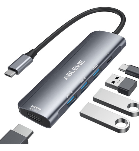 Ablewe - Hub Usb C 4k A 60hz Hdmi, Adaptador Usb C A Hdmi 5