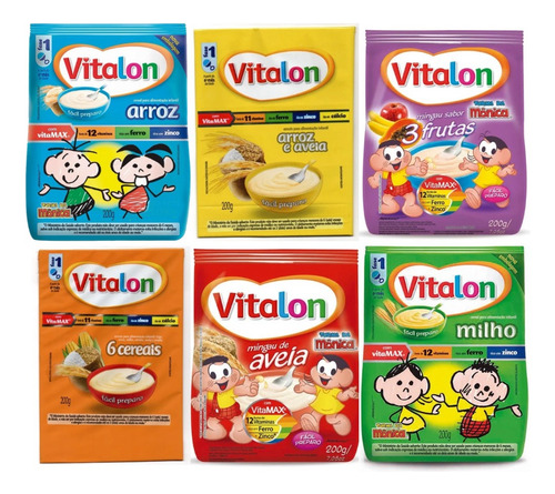 Kit Com 12 Sachês Mingau Vitalon 200g