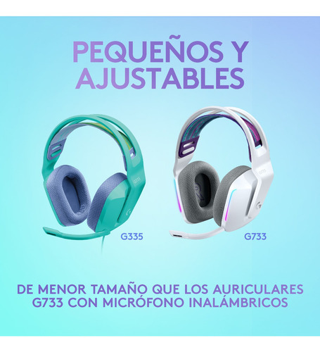 Audifono Gamer Logitech G335 Menta Pc/ps4/switch/xbox Color Celeste