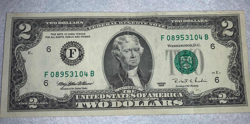 Billete De 2 Dolares (Usado)