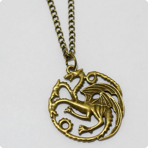 Collar Dragones - Targaryen Juego De Tronos-bronce-plateado