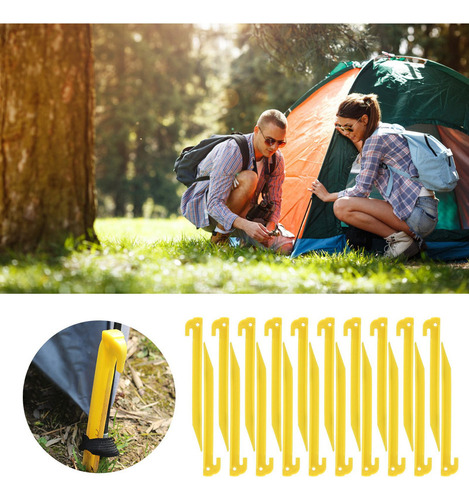 20 Peças, 9 Pinos De Acampamento De Plástico Pesado Toldo