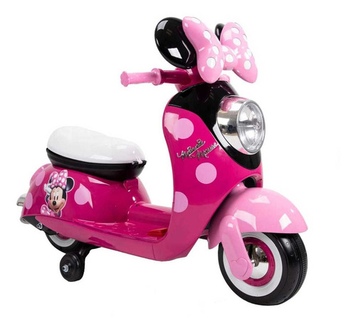 Montable Moto Vespa Minnie Mouse 6v Color Rosa Mate