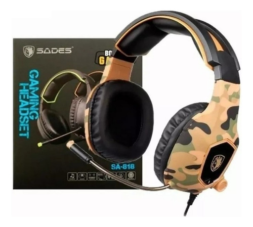 Audífono Gamer Sades Sa-818 Camuflado