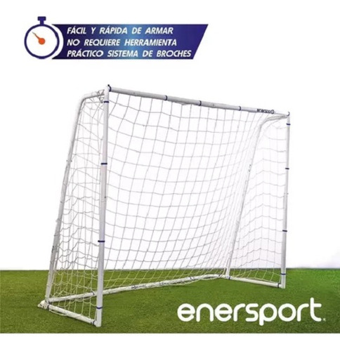 Portería De Fútbol Con Red Enersport De Acero Resistente