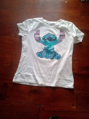 Remera Manga Corta Blanca Lilo Y Stitch T S Original Disney 