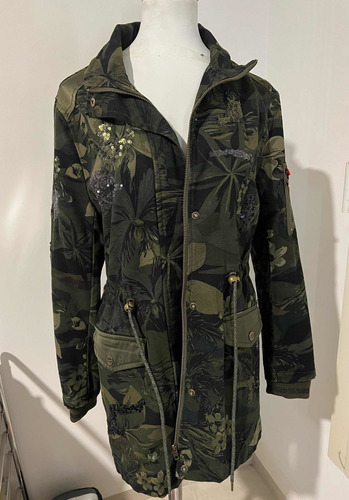 Chamarra Parka Verde Militar Mujer Desigual