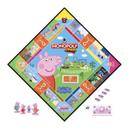 Imagen 3 de 9 de Juego de mesa Monopoly Junior Peppa Pig Hasbro F1656