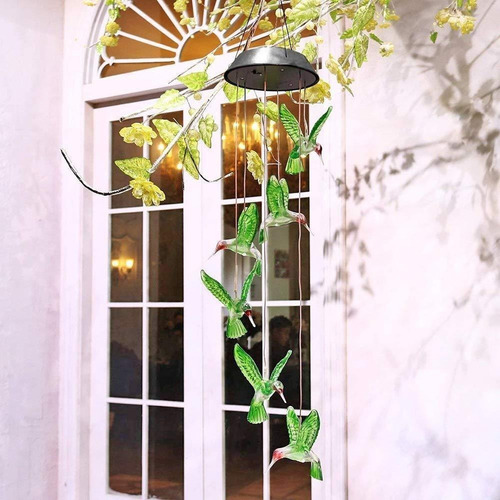 Imagen 7 de 8 de Cambia De Color Led Móvil Colibrí Viento Campanadas Lámpara