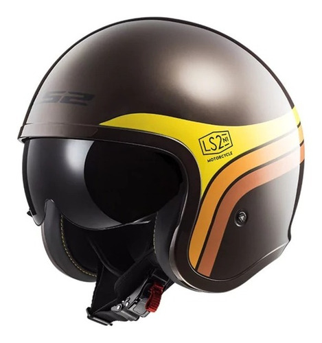 Casco Moto Ls2 Abierto 599 Spitfire Ink Negro Devotobikes