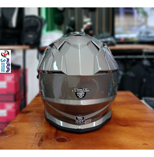 Jm Nuñez Casco Turismo Mx Trail Punto Extremo 632 Dakar Gris Brillo Lisa Xl(61-62 Cm)
