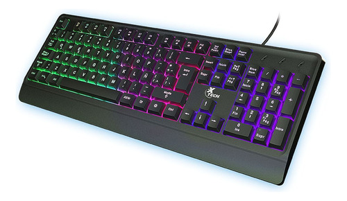 Teclado Gamer Xtech Xtk-505s, Retroiluminado Led, Multimedia Color del teclado Negro Idioma Español