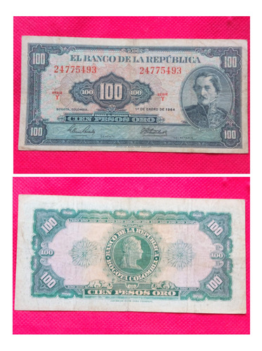 Billete De 100 Pesos Oro De 1964