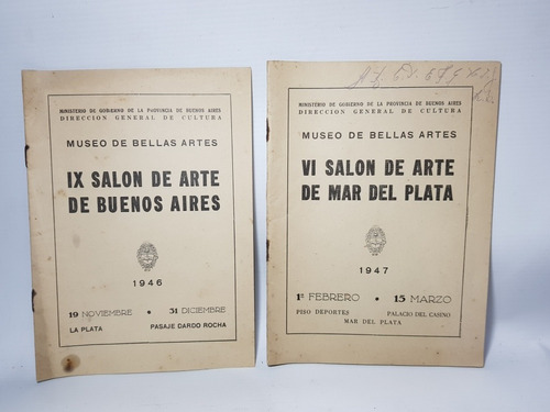 Museo Bellas Artes Salón 1946/7 Bs As Lote X 2 Mag 56195