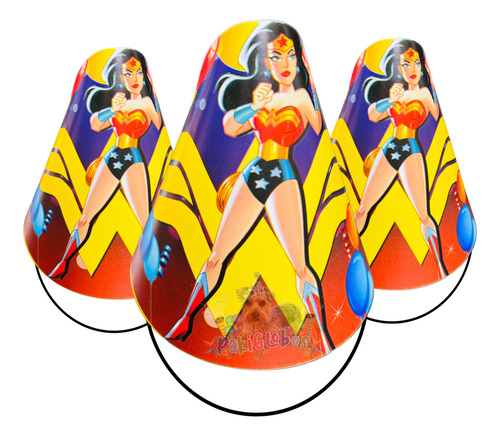 20 Gorritos De Mujer Maravilla, Fiesta Gorro Cono Sombrero
