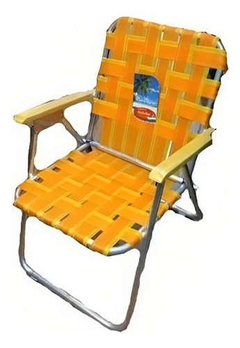 Sillón Solcito 2055 Aluminio 7/8 Naranja Apoya Brazo Madera