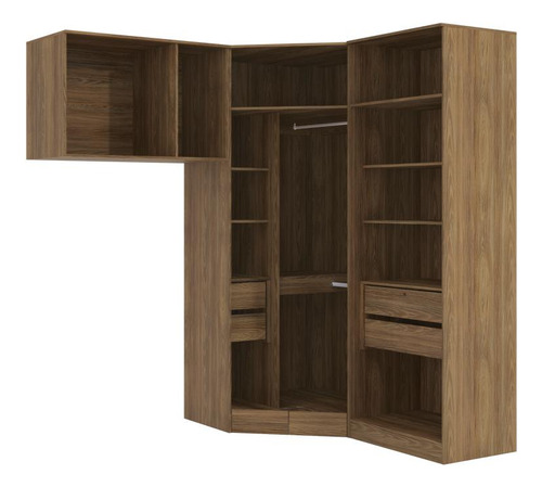 Quarto Modular Kappesberg Adapt Nogueira/azul Profundo 3 Pçs