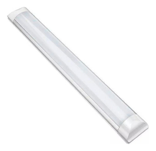 Kit 10 Luminárias Led Linear Slim Sobrepor 36w 1 Metro 6500k Estrutura Branco 127/220V