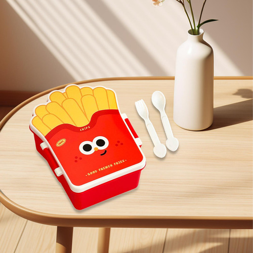 - Lunch Box Bento Caixa Com Tampa Compacta De Recipiente
